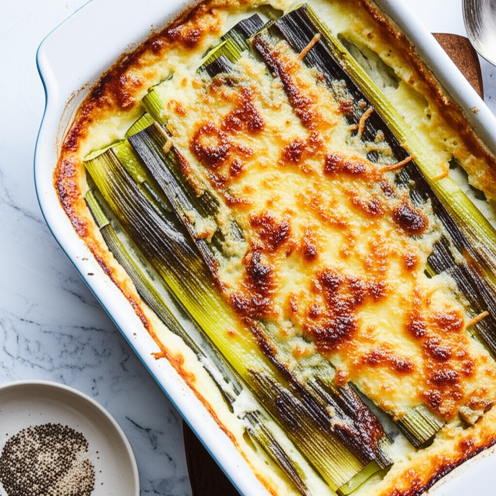 Baked Leeks With Cheese And Yogurt image