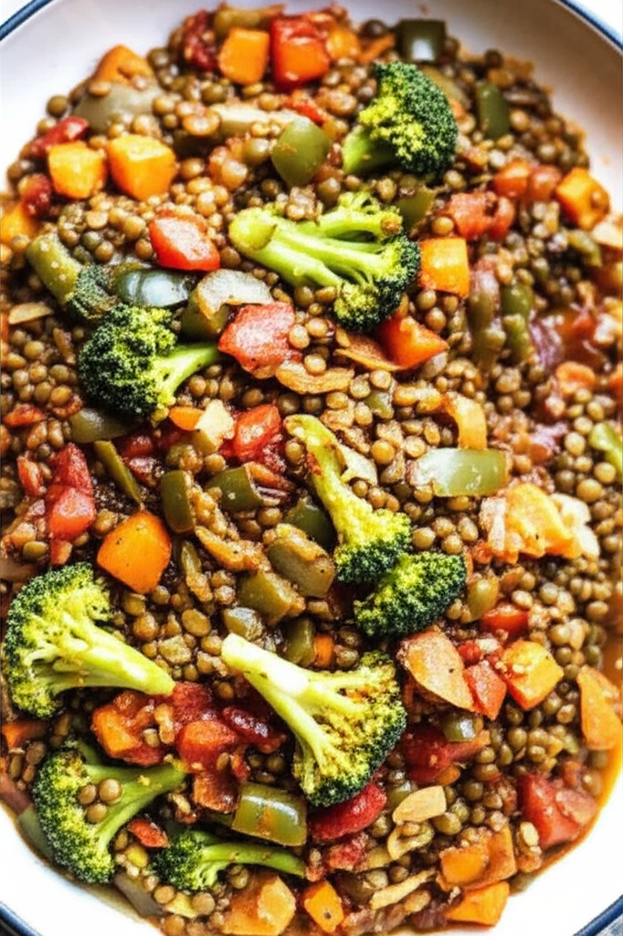 Baked Lentils And Vegetables image