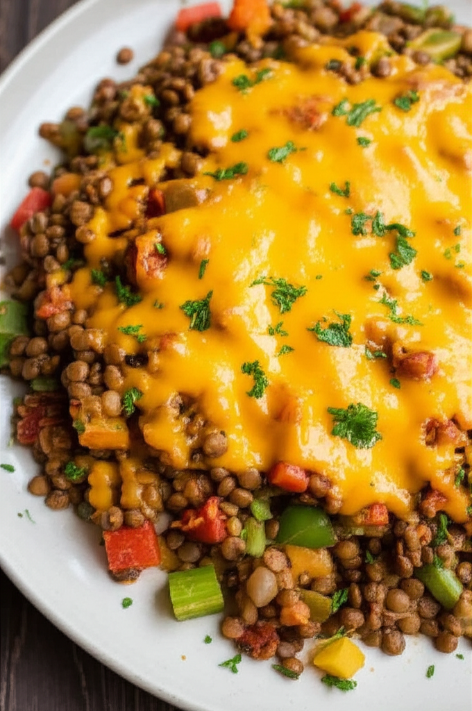 Baked Lentils With Cheese image