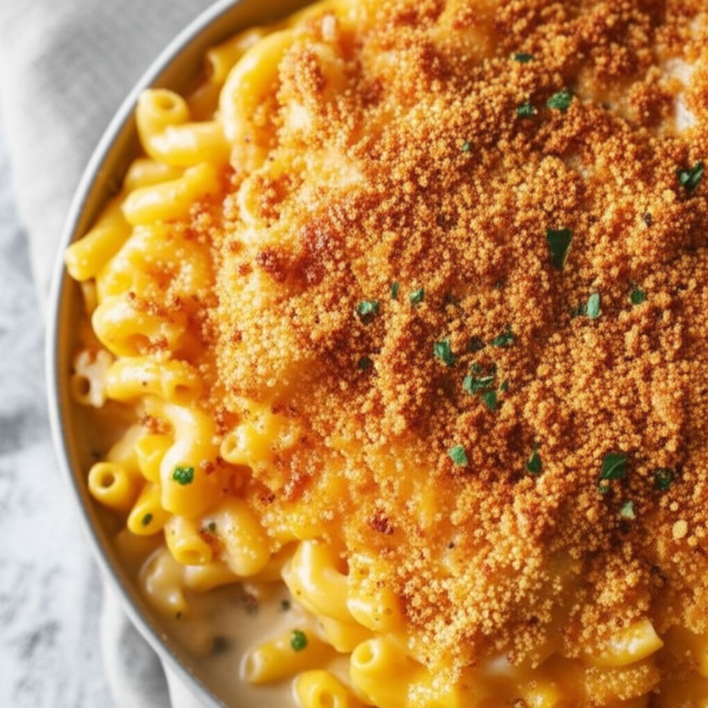 Baked Macaroni Cheese W Breadcrumb Topping image