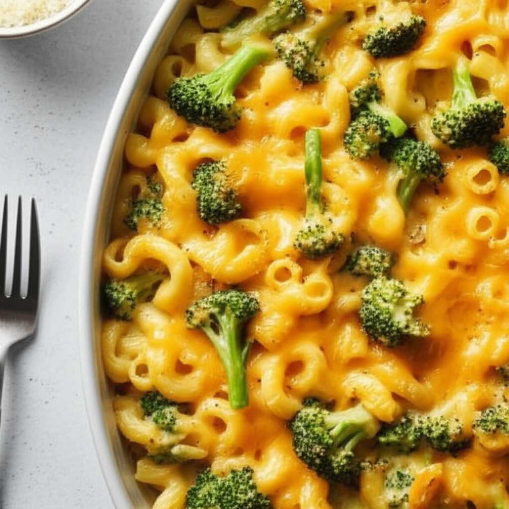 Baked Macaroni And Cheese With Broccoli image