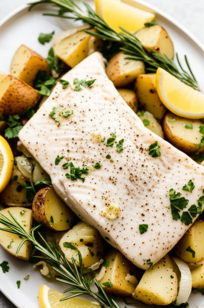 Baked Mako Shark With Potatoes image