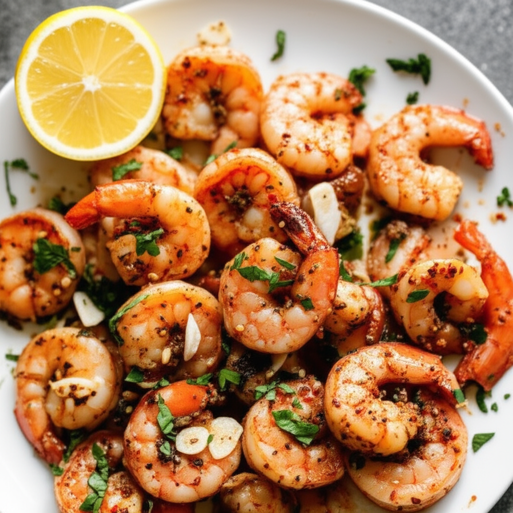 4 Minute Spicy Garlic Shrimp image