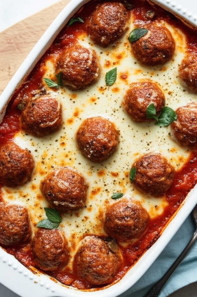 Baked Meatballs And Pasta image