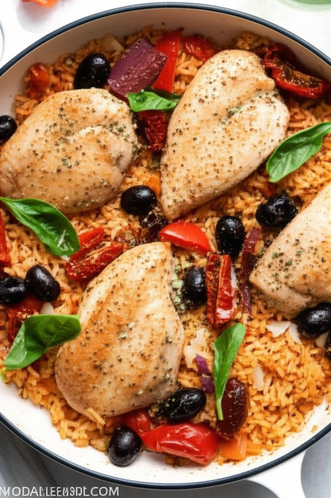 Baked Mediterranean Chicken And Rice image