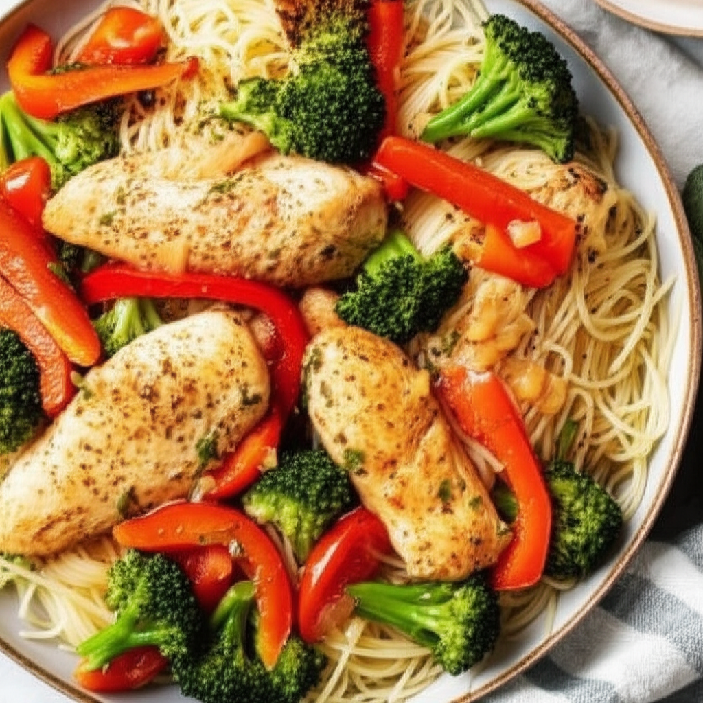 4 Step Zesty Garlic Chicken Veggies image