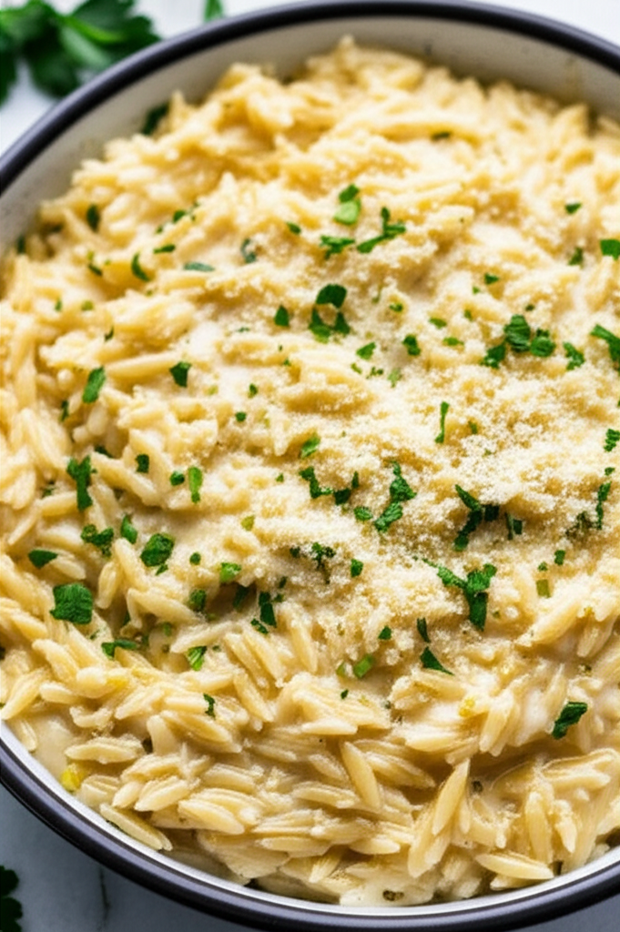 Baked Orzo And Parmesan Cheese image