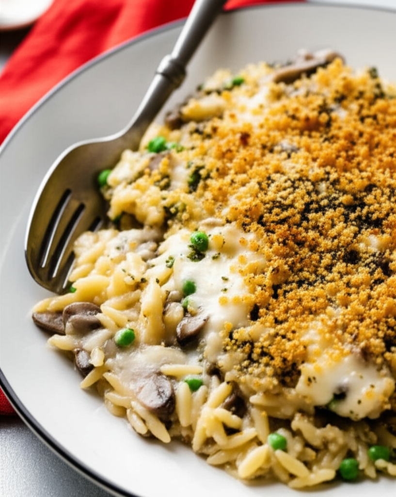 Baked Orzo With Fontina And Peas image