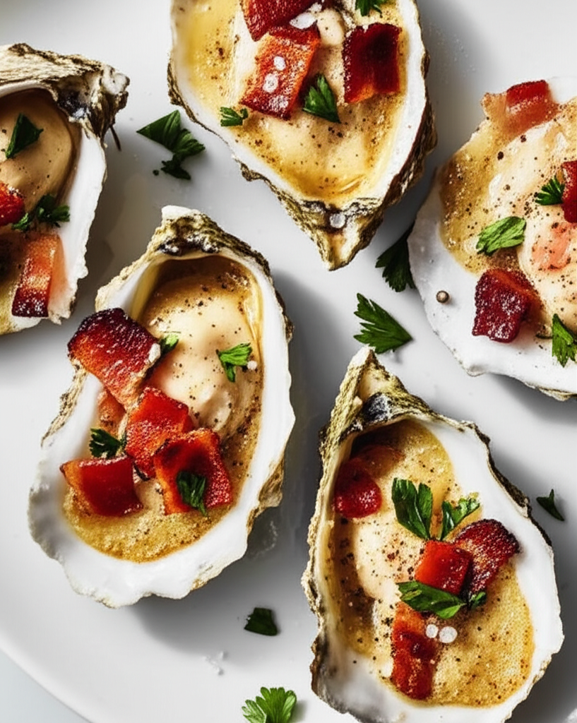 Baked Oysters And Bacon image