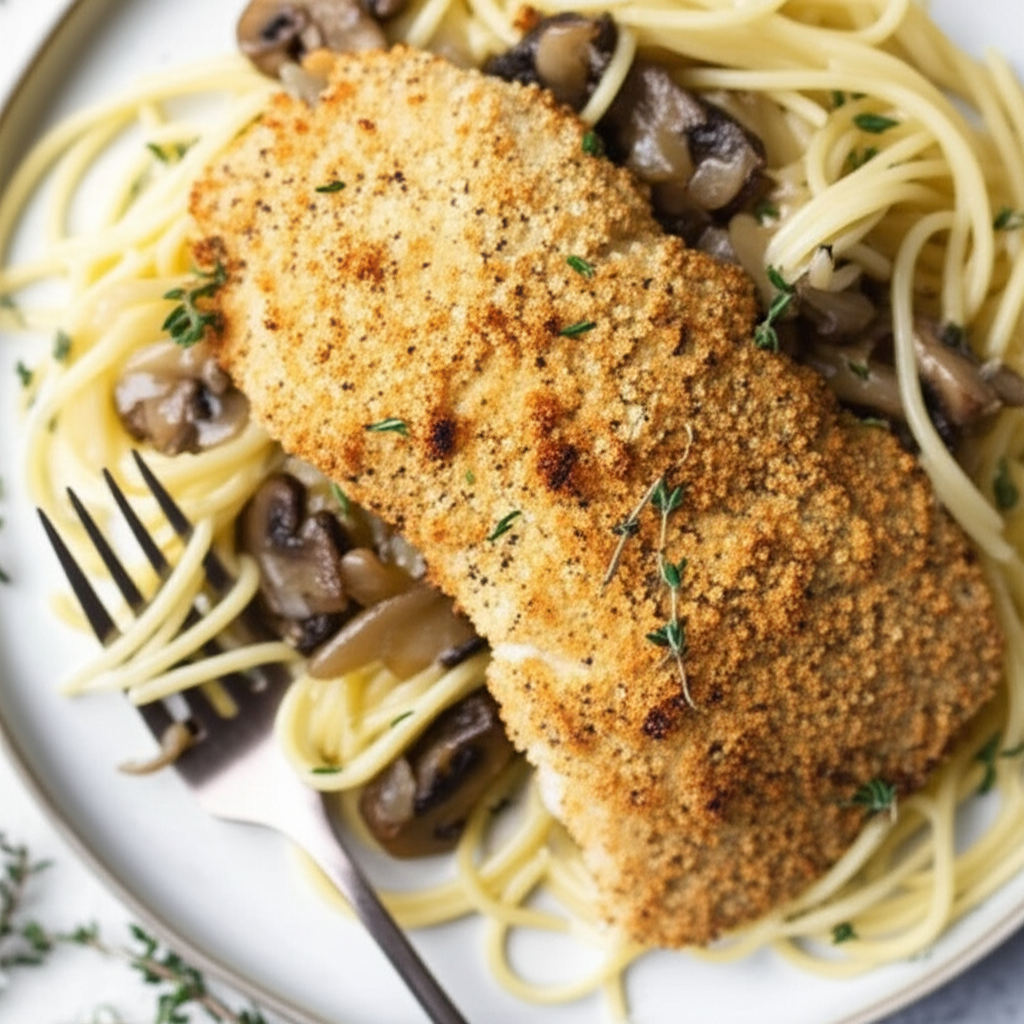 Baked Parmesan Fish With Pasta image