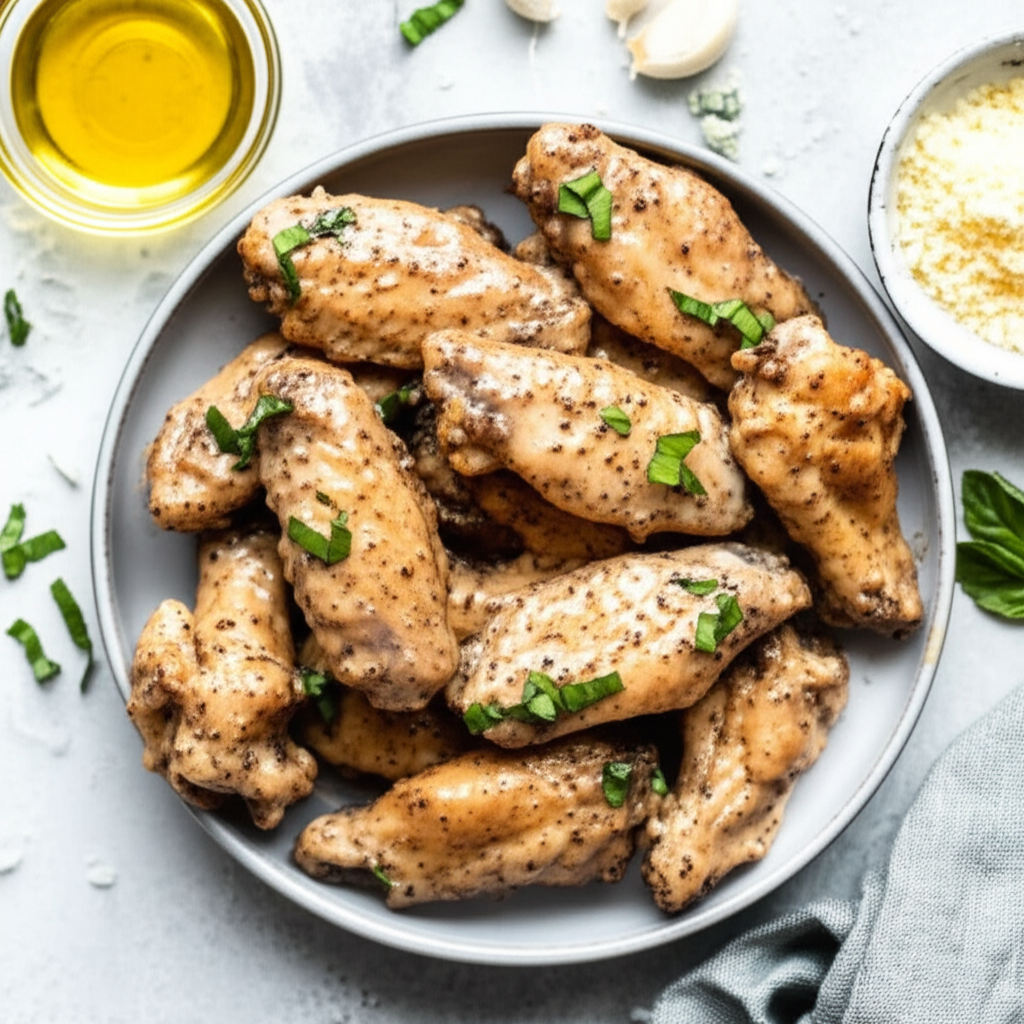 Baked Parmesan Garlic Chicken Wings image