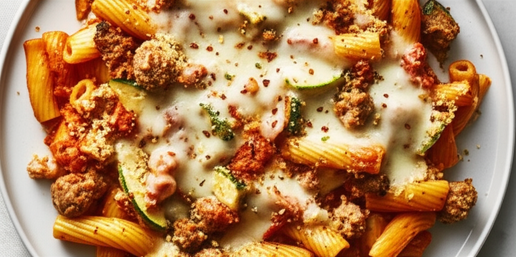 Baked Pasta With Sausage And Zucchini image