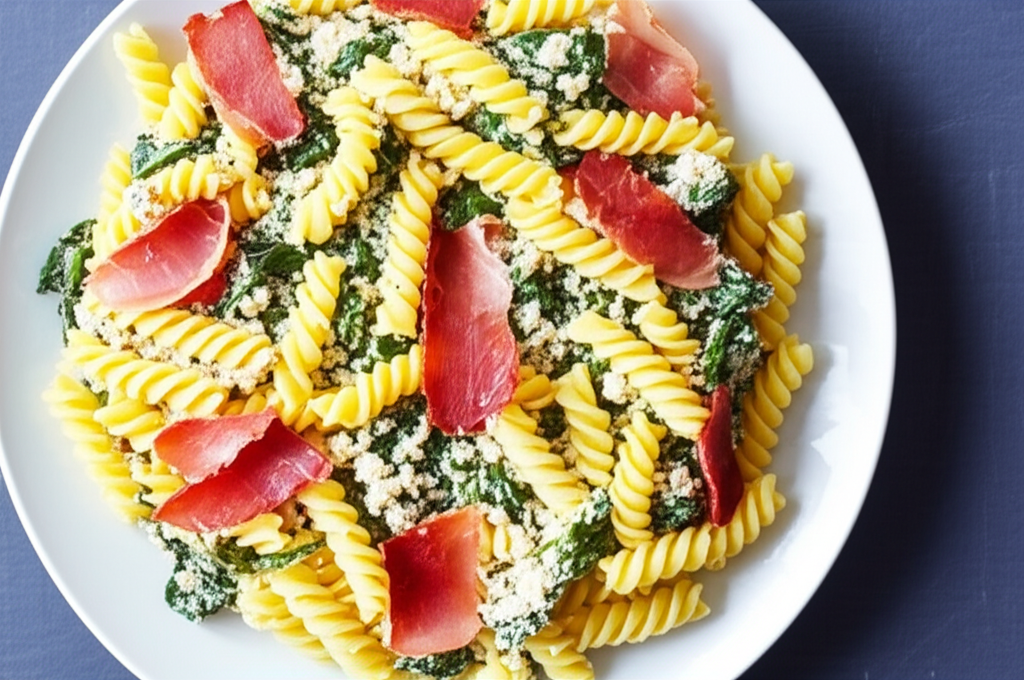 Baked Pasta With Spinach Ricotta And Prosciutto image