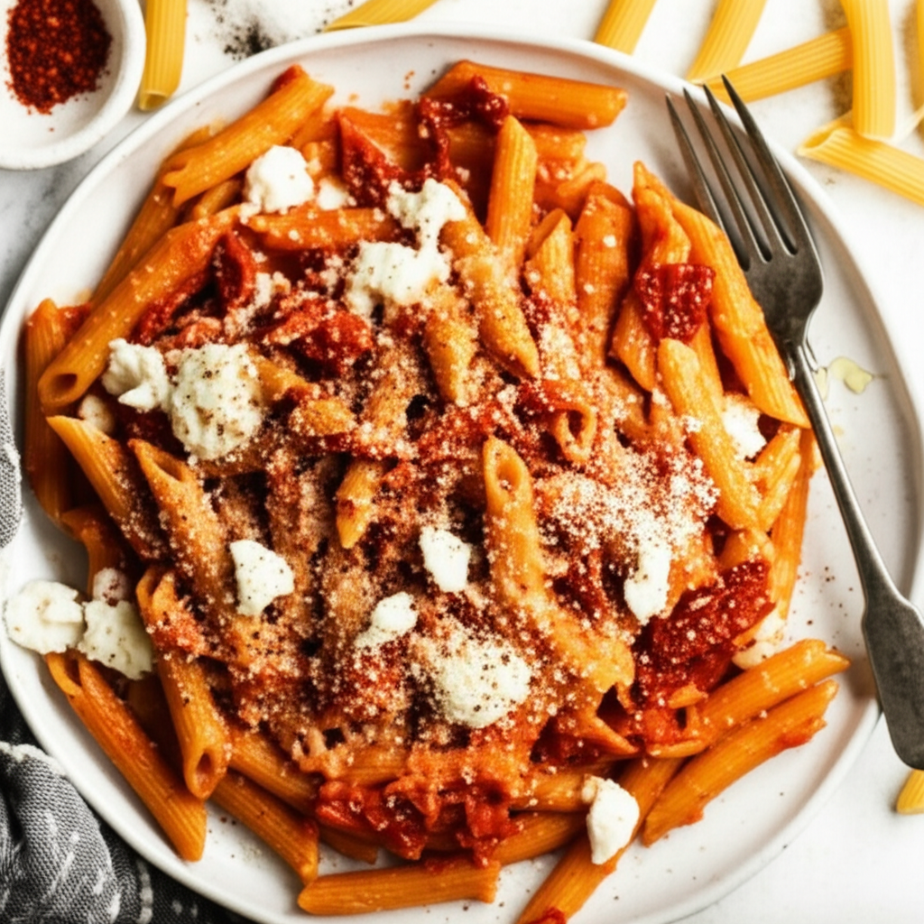 Baked Pasta With Sun Dried Tomatoes And Ricotta Cheese image