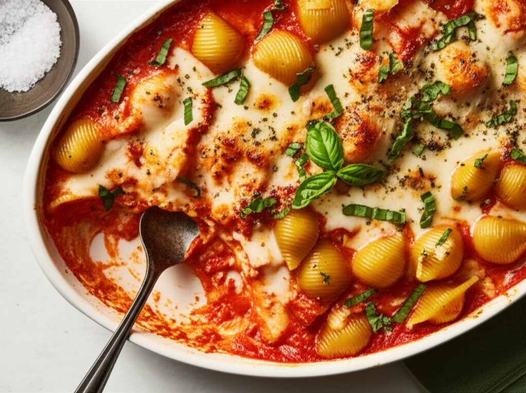 Baked Pasta With Tomato Cream And Five Cheeses image