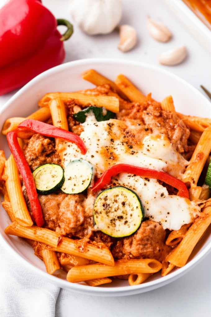 Baked Penne With Red Pepper Sauce image