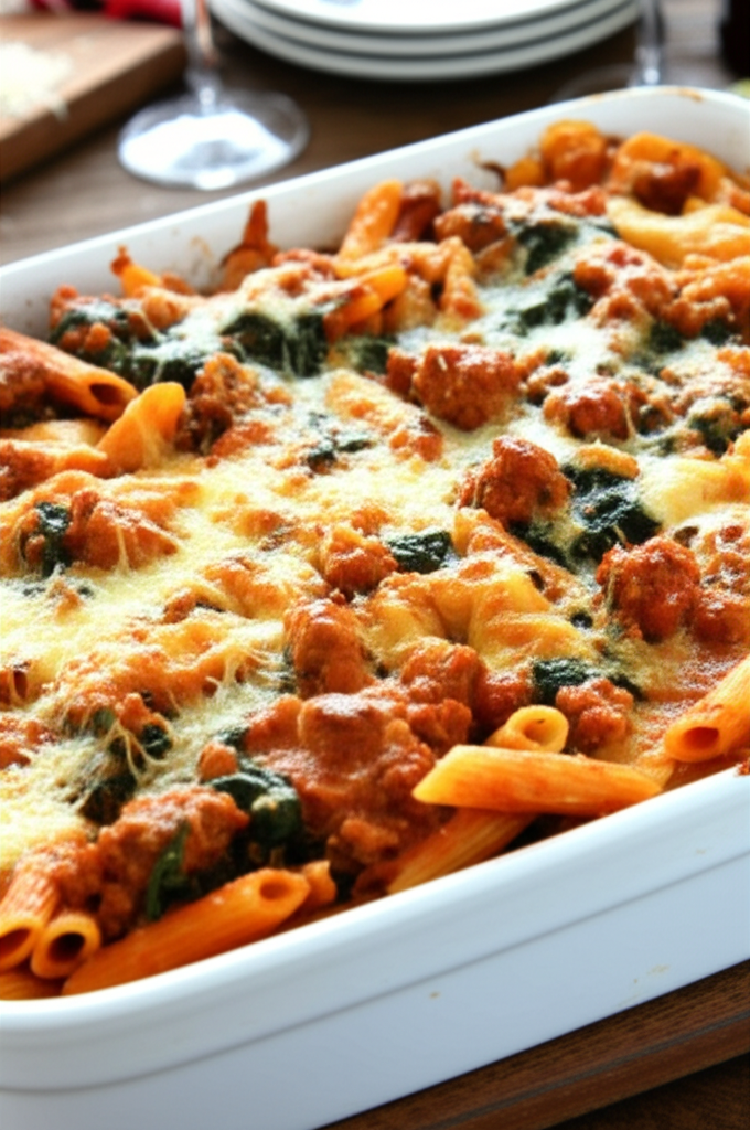 Baked Penne With Sausage And Spinach Oven Or Crock Pot image