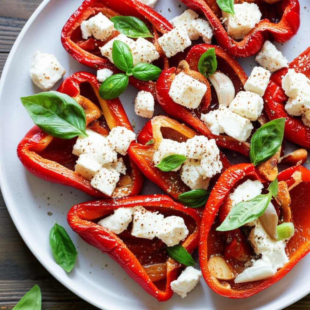 Baked Peppers With Feta Cheese image