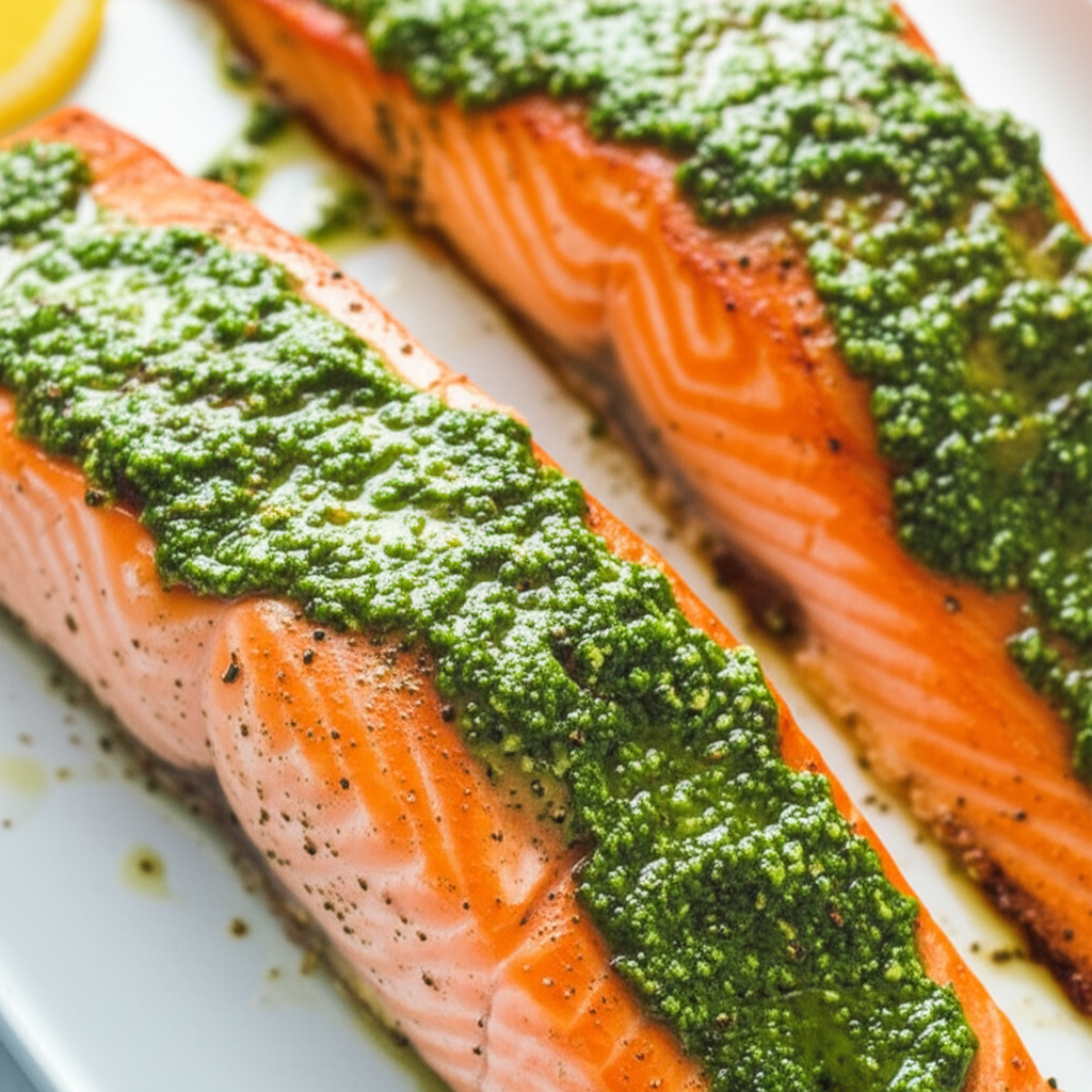 Baked Pesto Salmon image