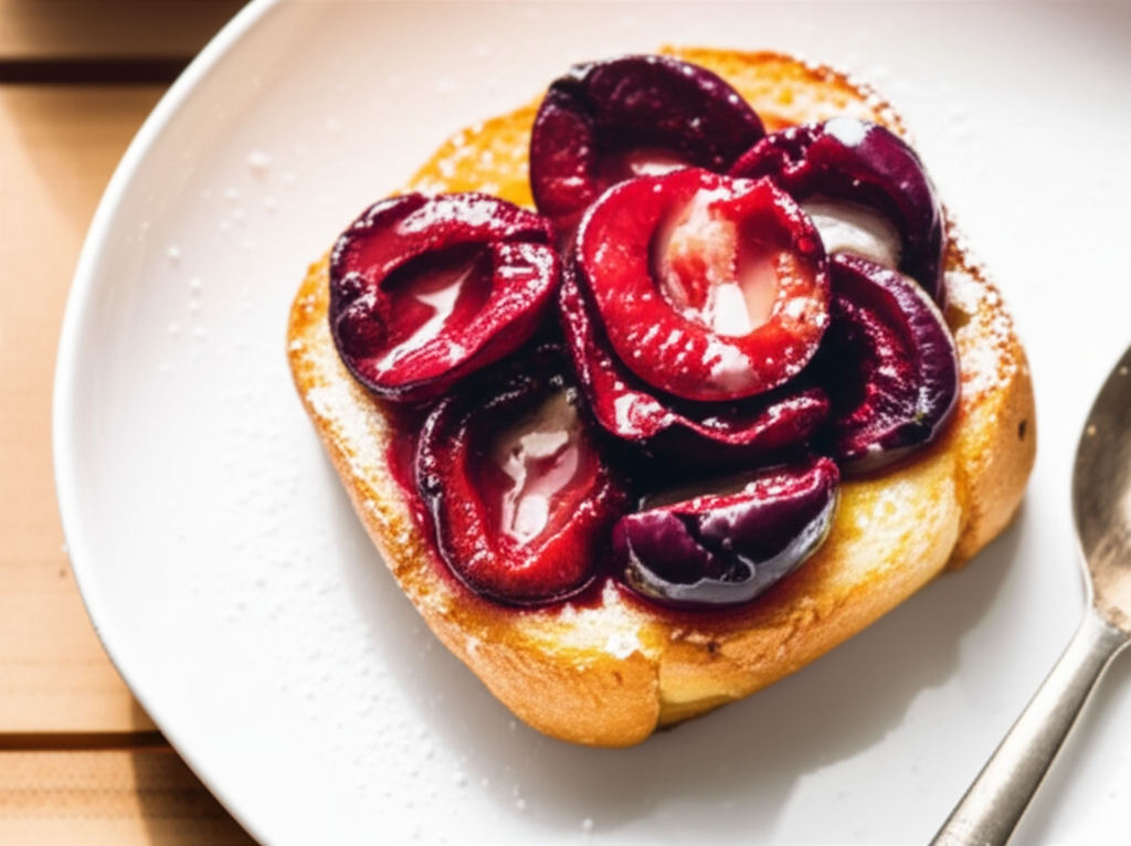 Baked Plums On Brioche image