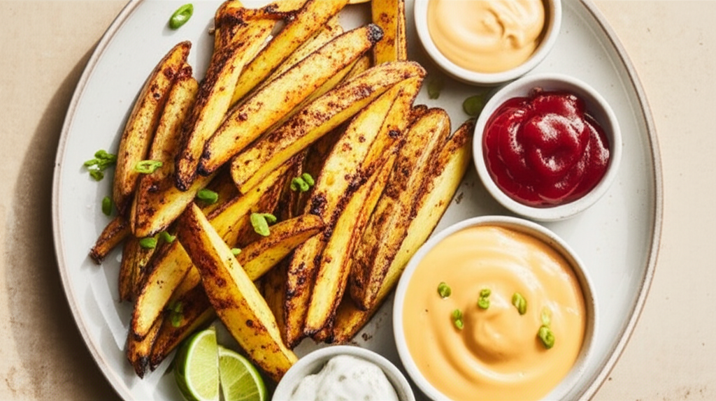 Baked Pommes Frites Potatoes And Kid Friendly Dipping Sauces image