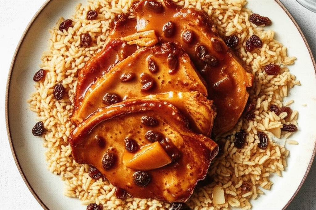 Baked Pork Chops And Spiced Rice image