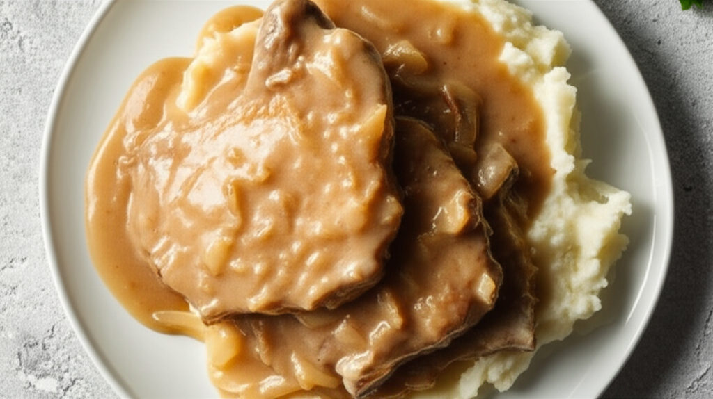 Baked Pork Chops In Onion Sour Cream Gravy image