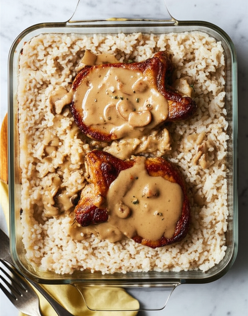 Baked Pork Chops With Rice image