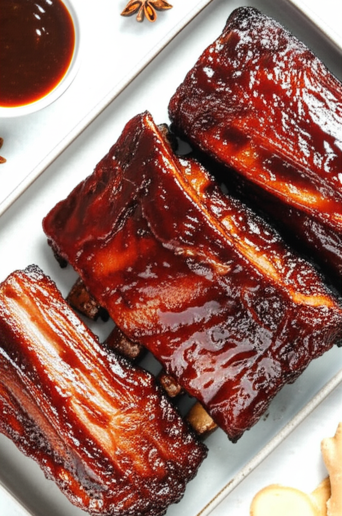 Baked Pork Ribs With Hoisin Barbecue Sauce image
