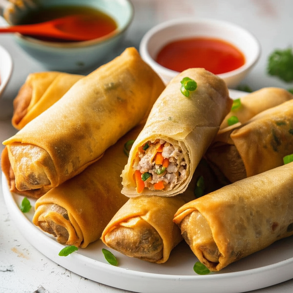 Baked Pork Spring Rolls image