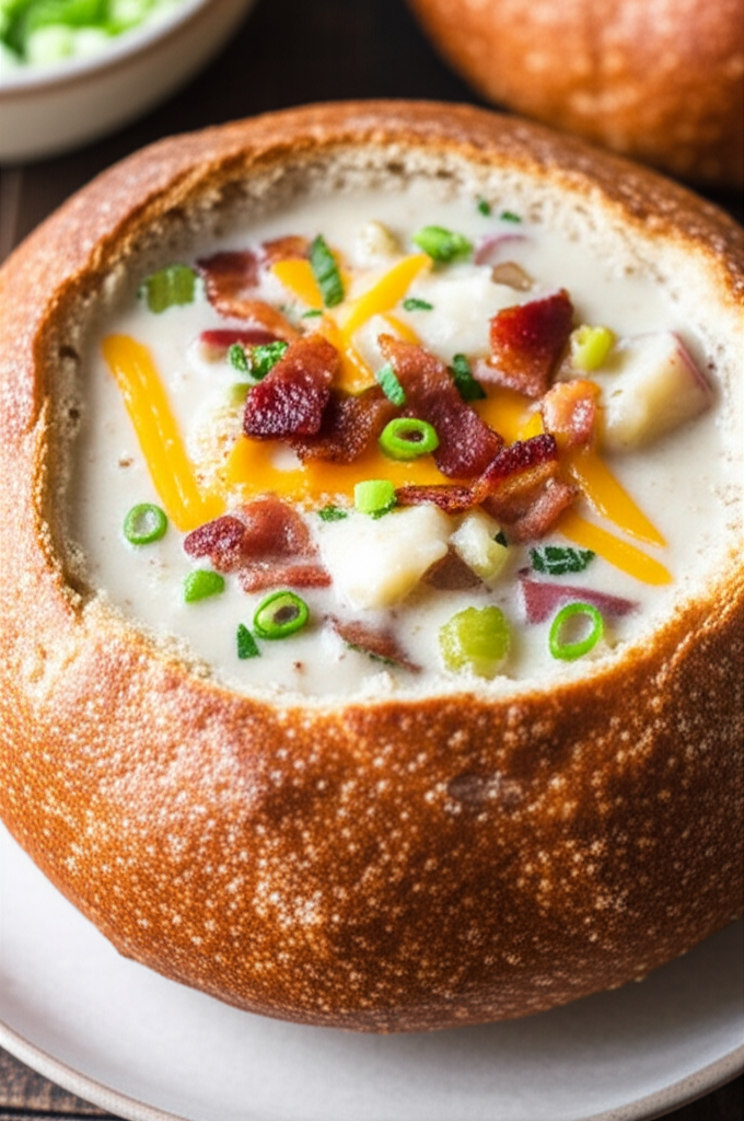 Baked Potato Soup Bread Bowl image