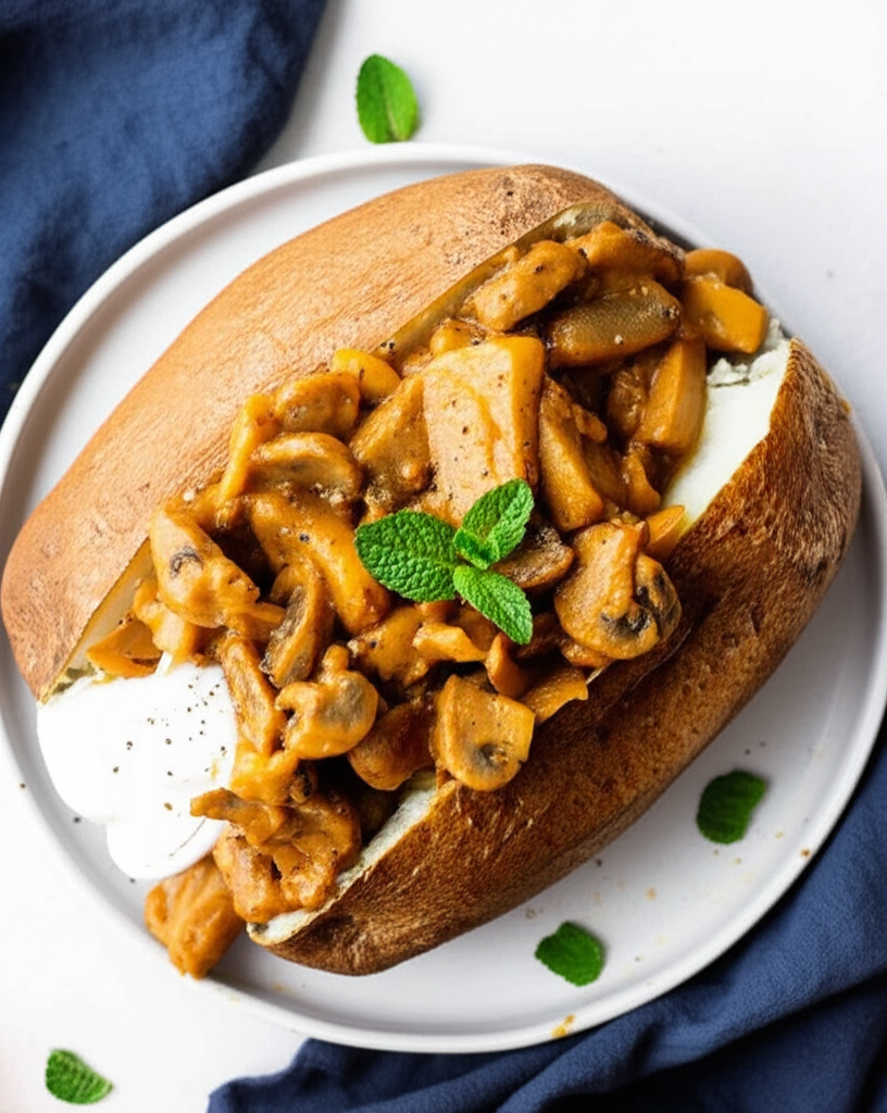 Baked Potato With Curried Mushrooms image