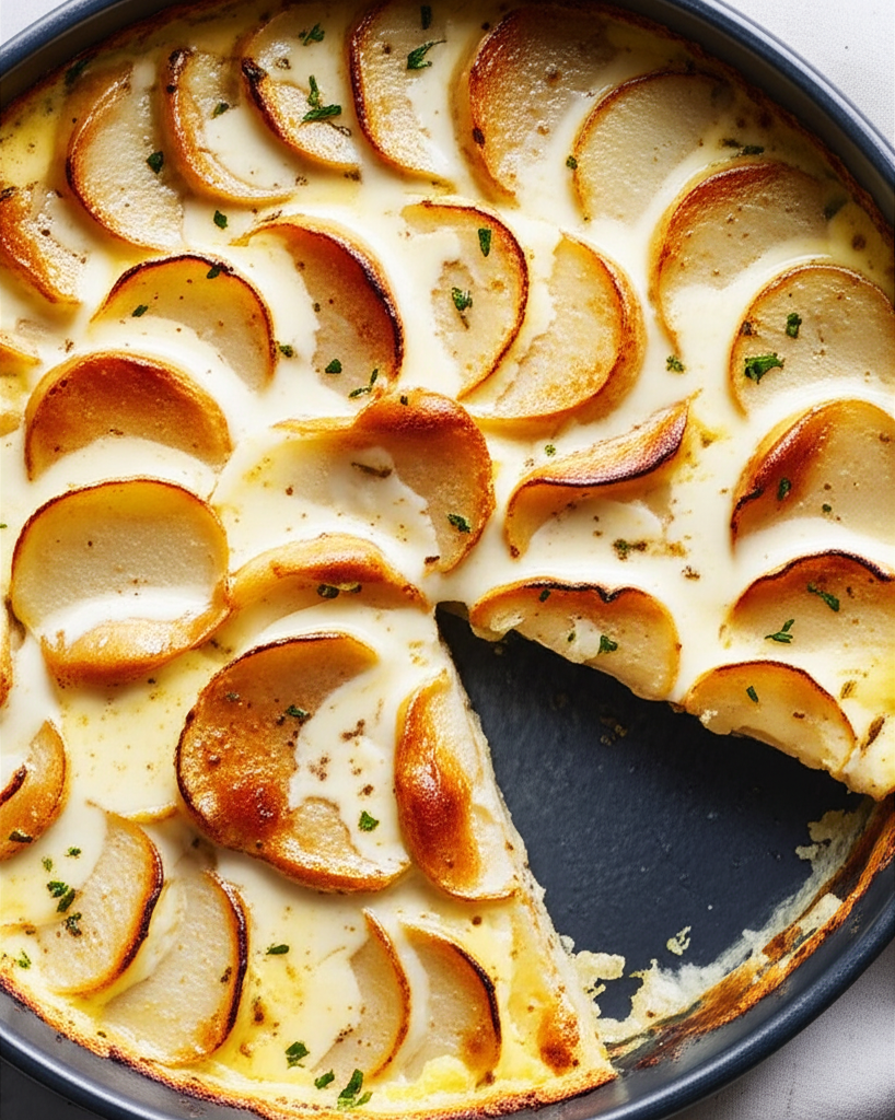 Baked Potatoes And Onion Pie image