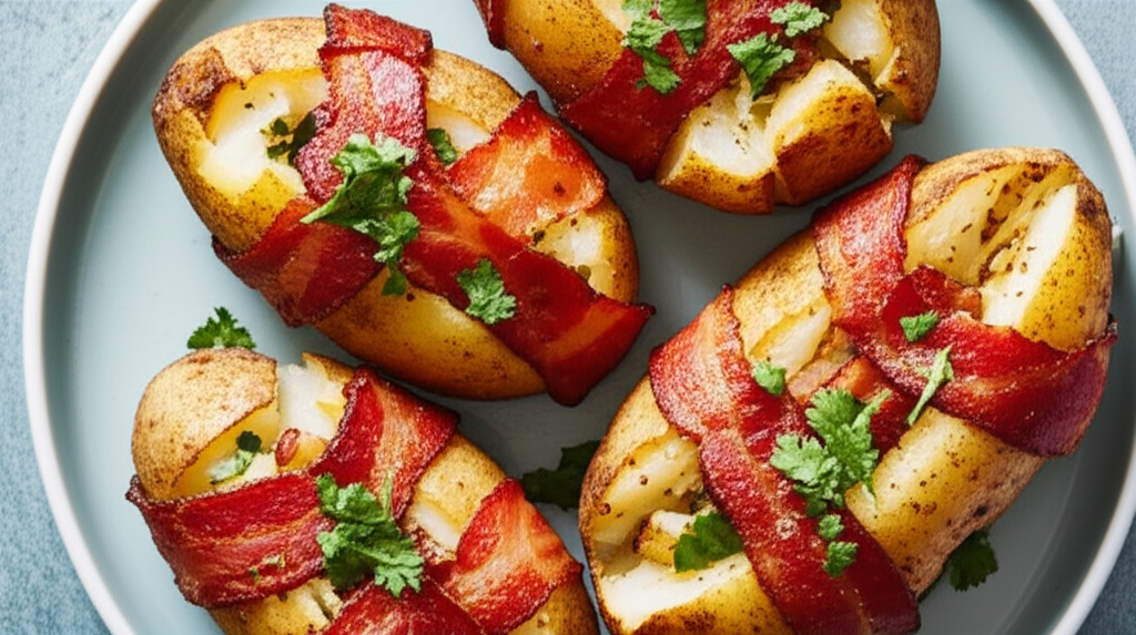 Baked Potatoes With Bacon From 3 Guys Cuban Recipes image