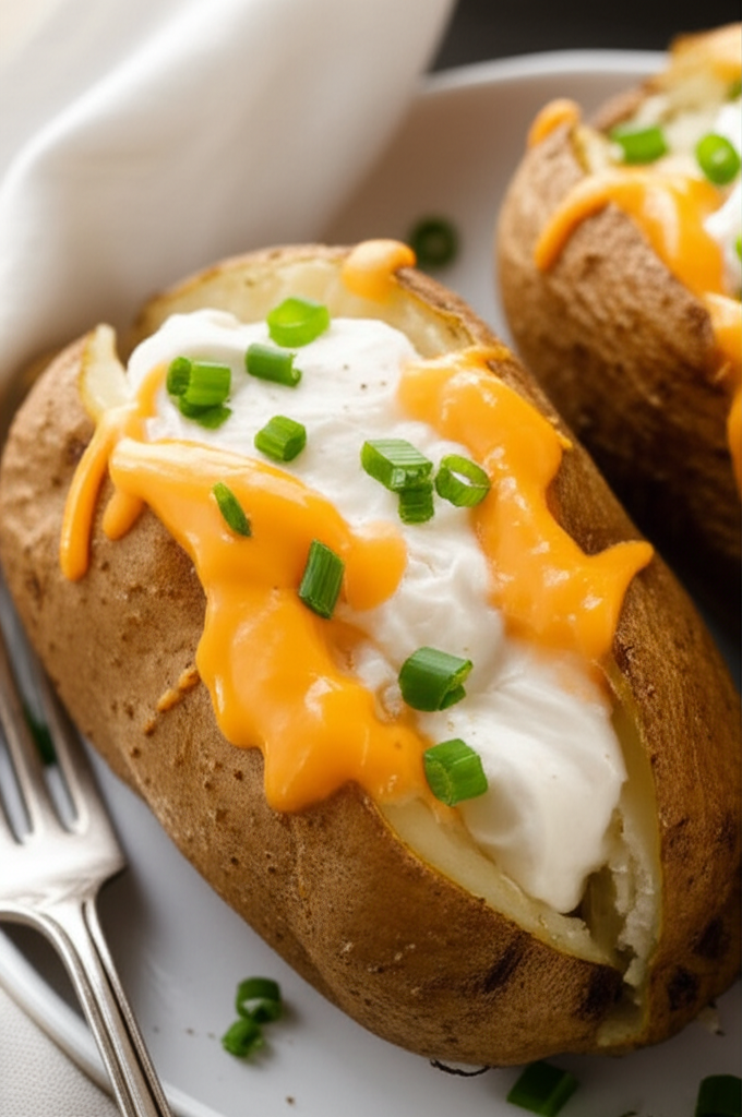 Baked Potatoes With Cheddar Sour Cream image