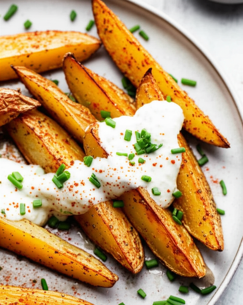 Baked Potatoes With Chive Sauce image