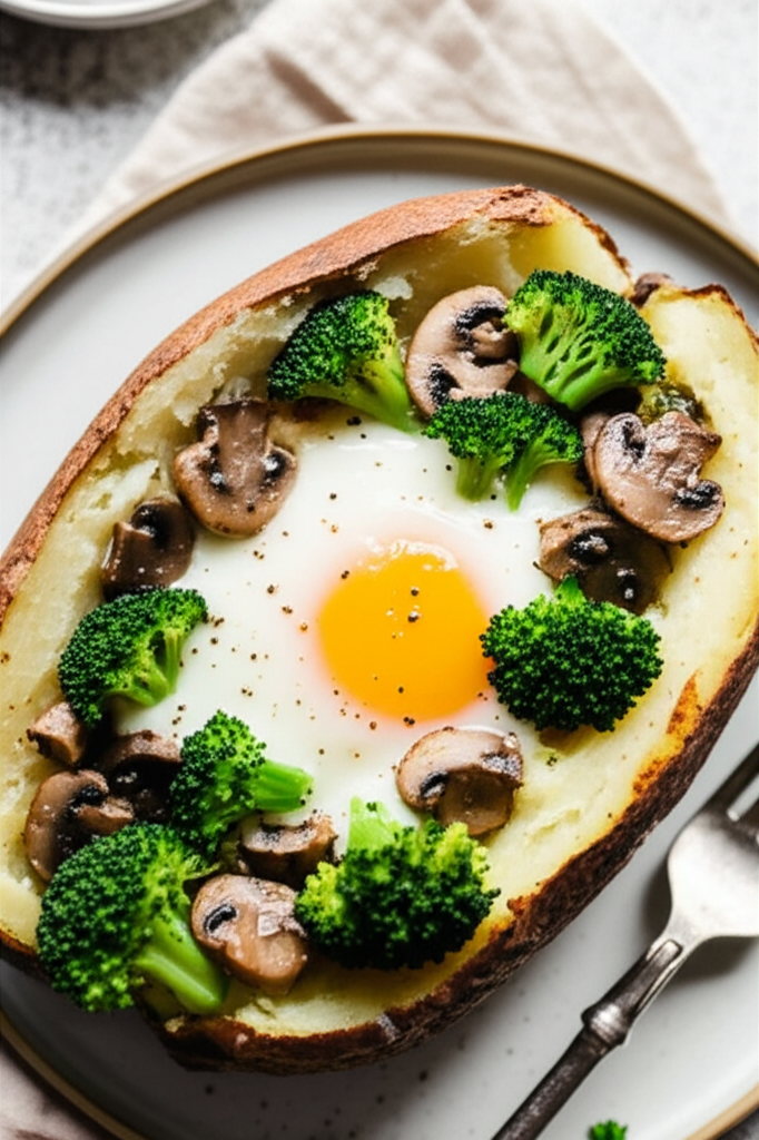 Baked Potatoes With Cracked Eggs image