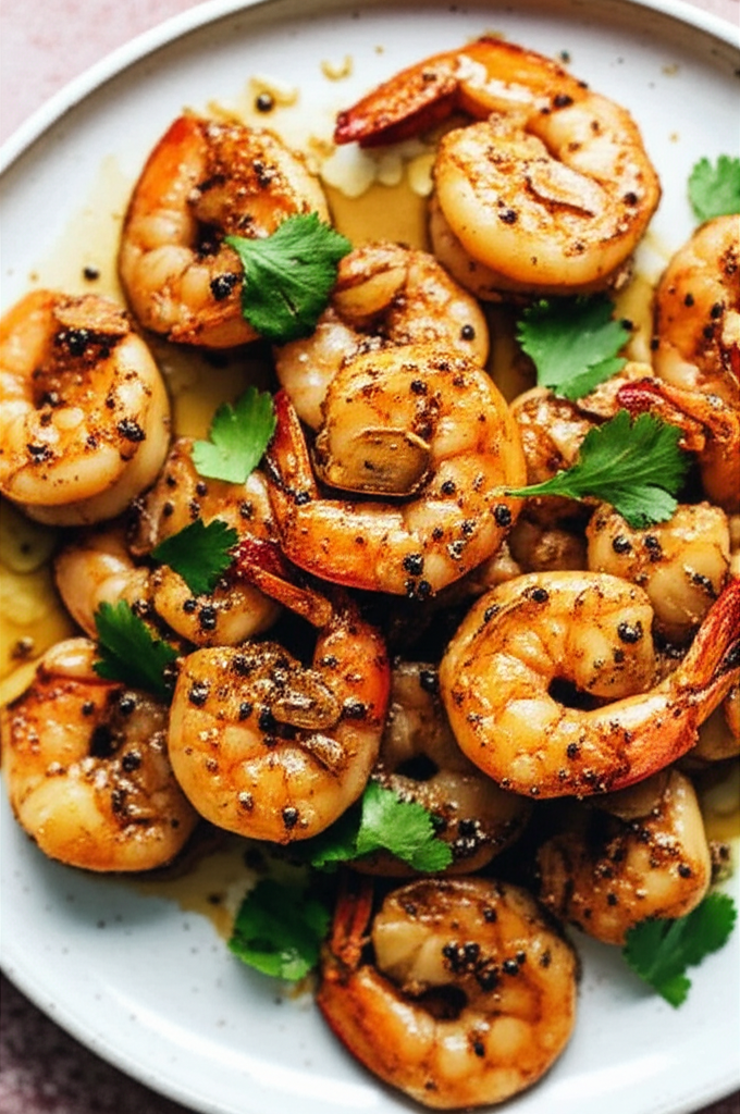 Baked Prawns With Pepper And Garlic image