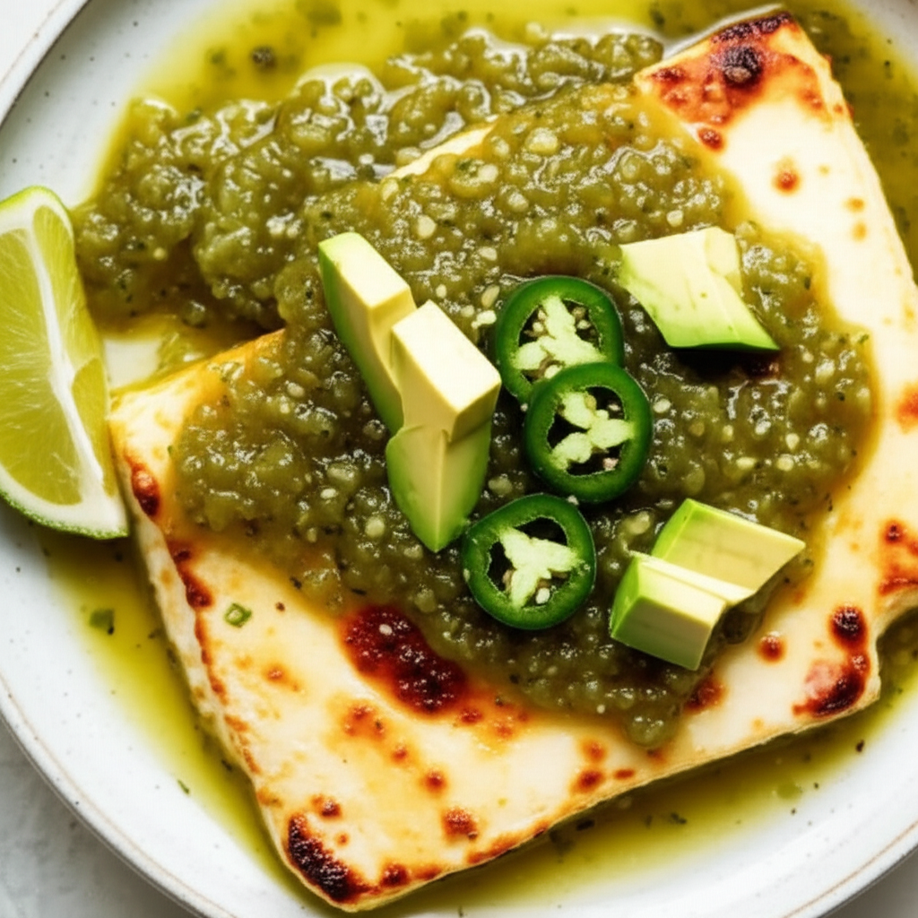 Baked Queso Fresco With Tomatillo Sauce image