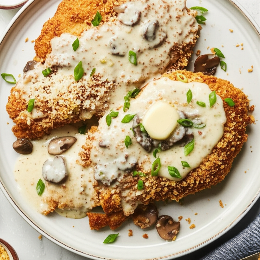 Baked Ranch Chops With Sour Cream Ranch Sauce image