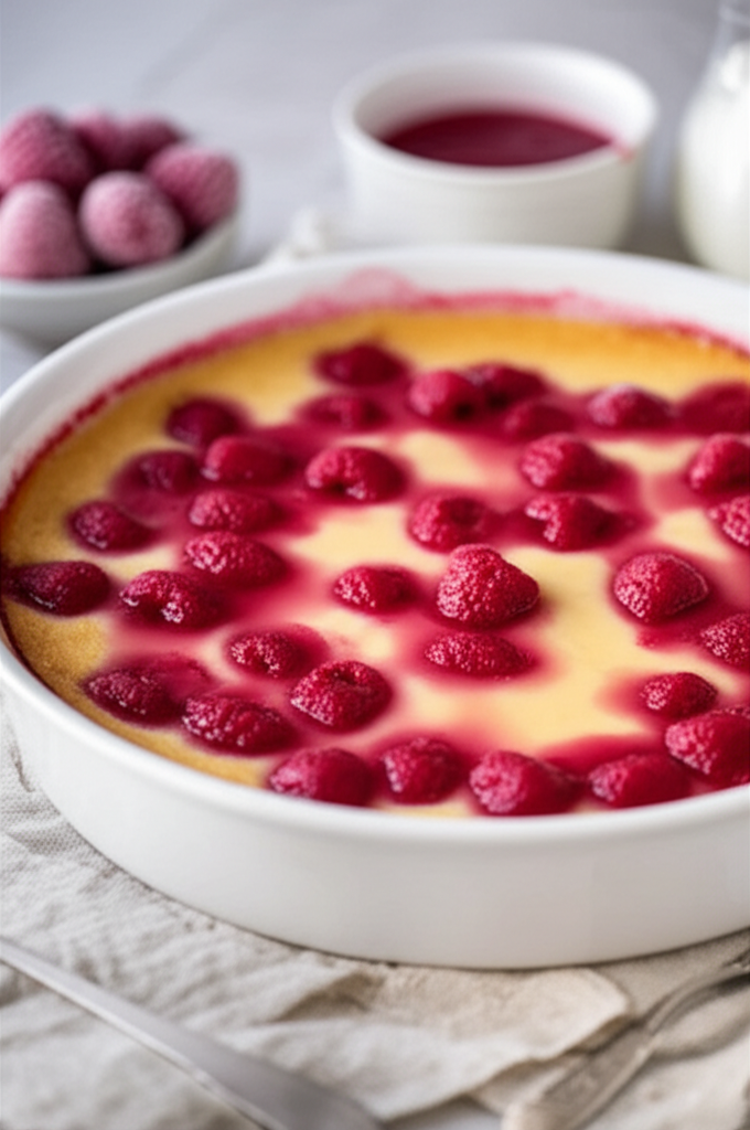 Baked Raspberry Vanilla Pudding image