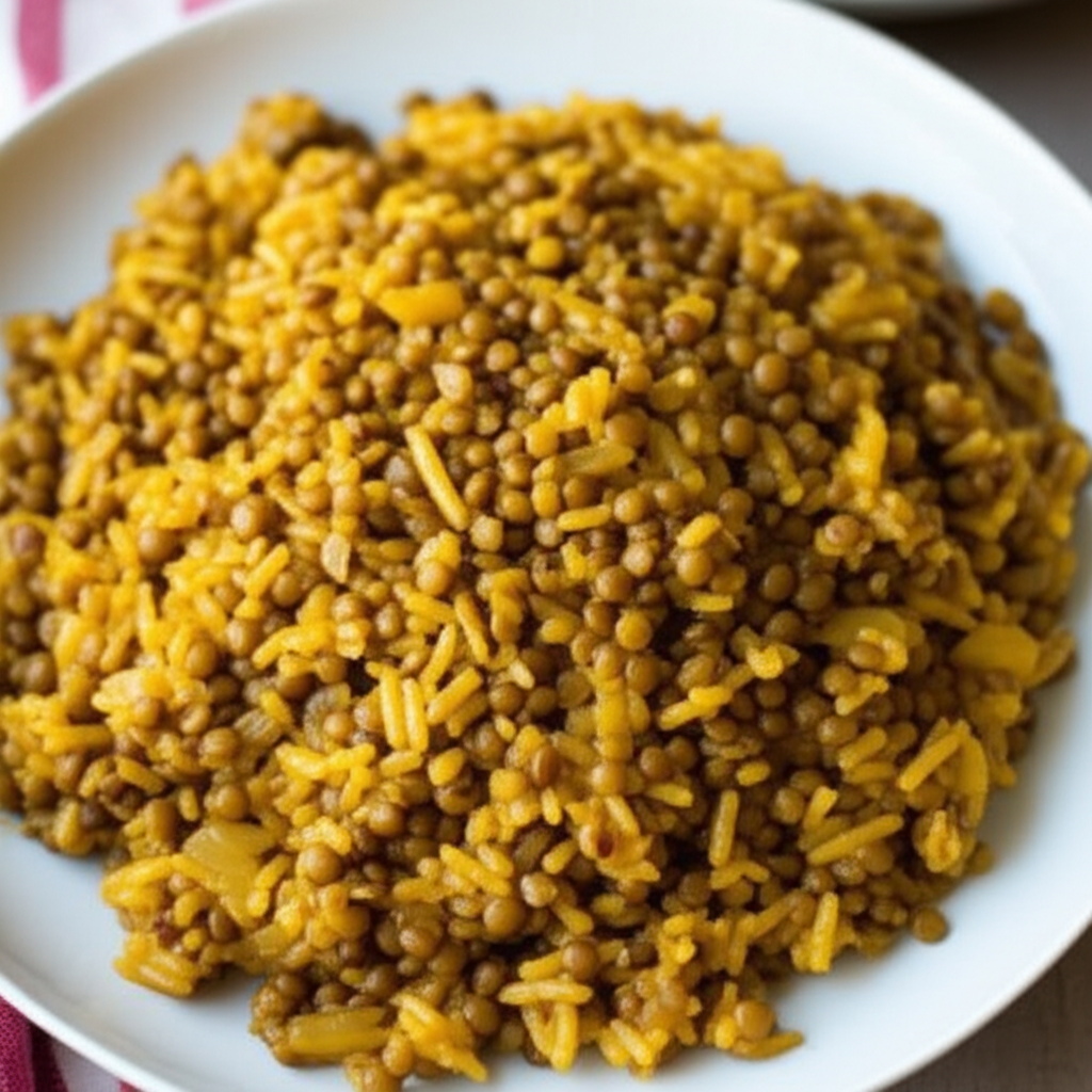 Baked Rice And Lentils image