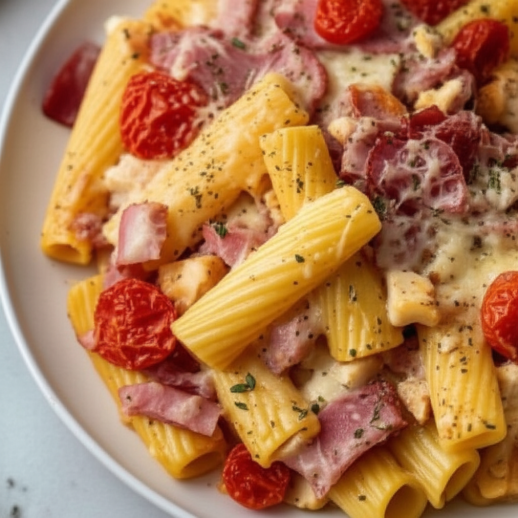 Baked Rigatoni With Ham And Feta image