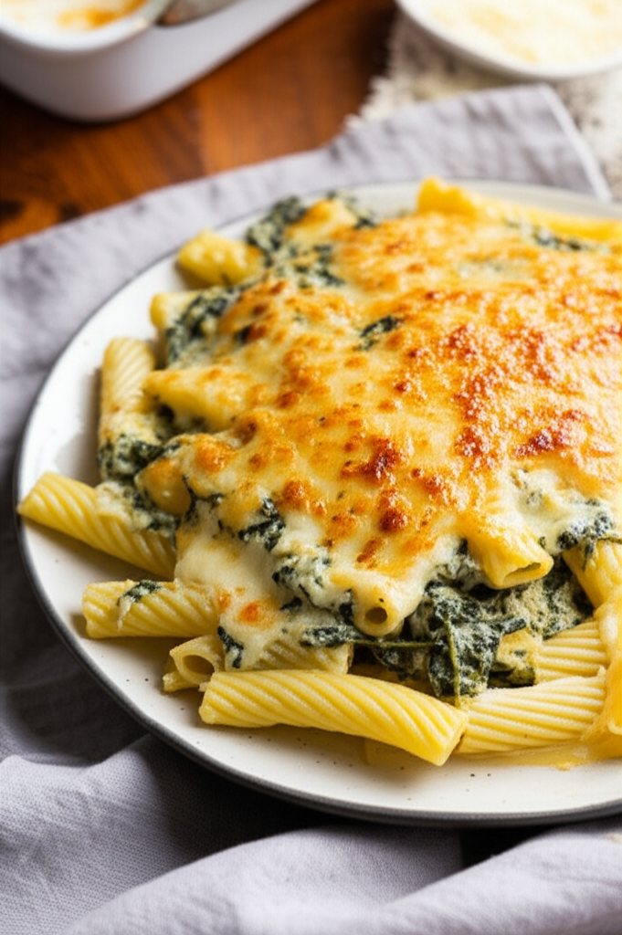 Baked Rigatoni With Spinach Ricotta And Fontina image