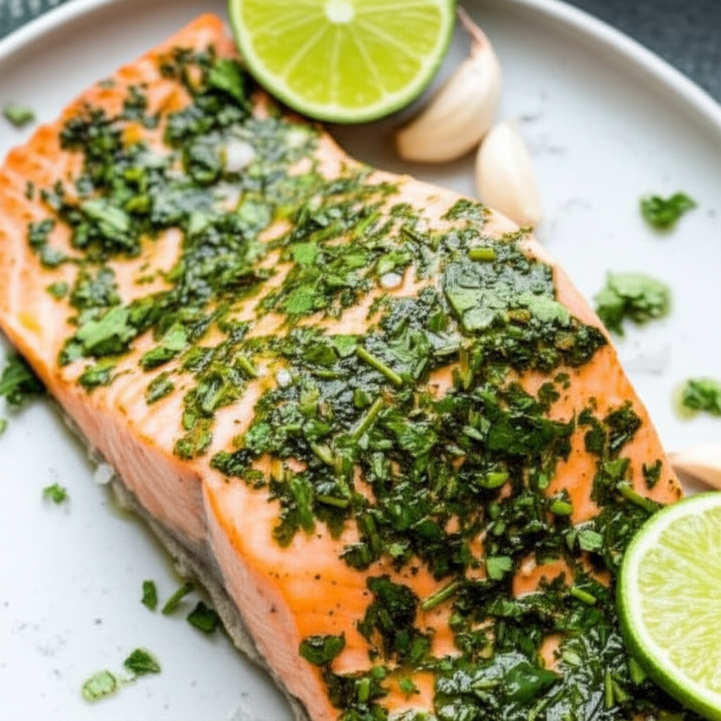 Baked Salmon With Cilantro And Lime image