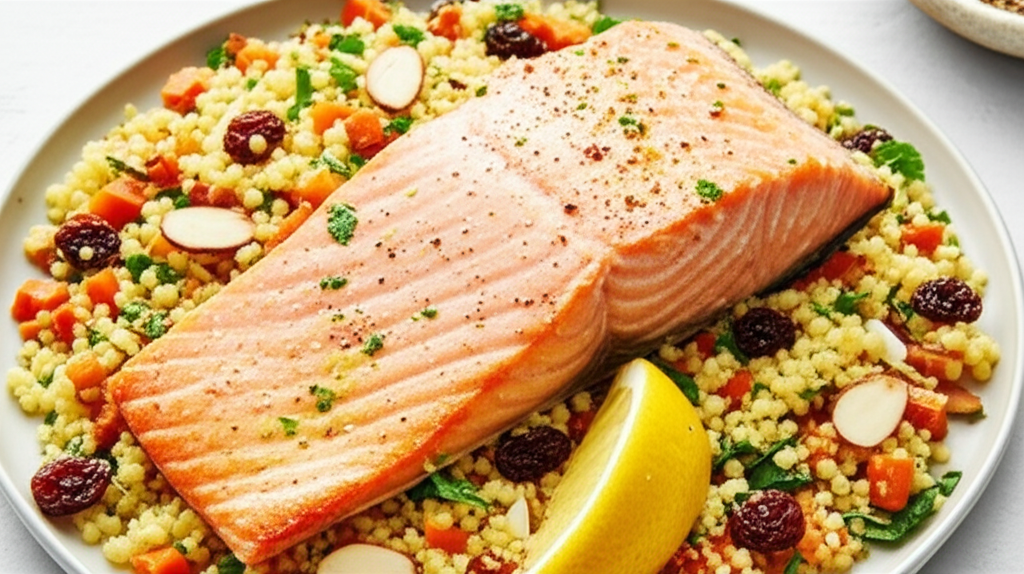 Baked Salmon With Couscous Pilaf image