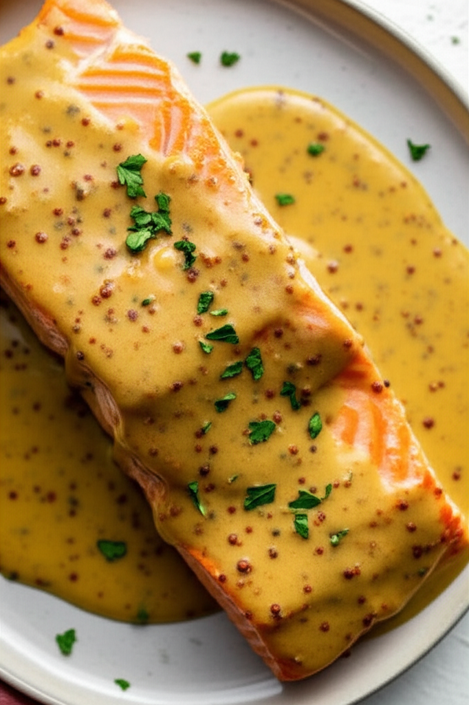 Baked Salmon With Creole Mustard Sauce image