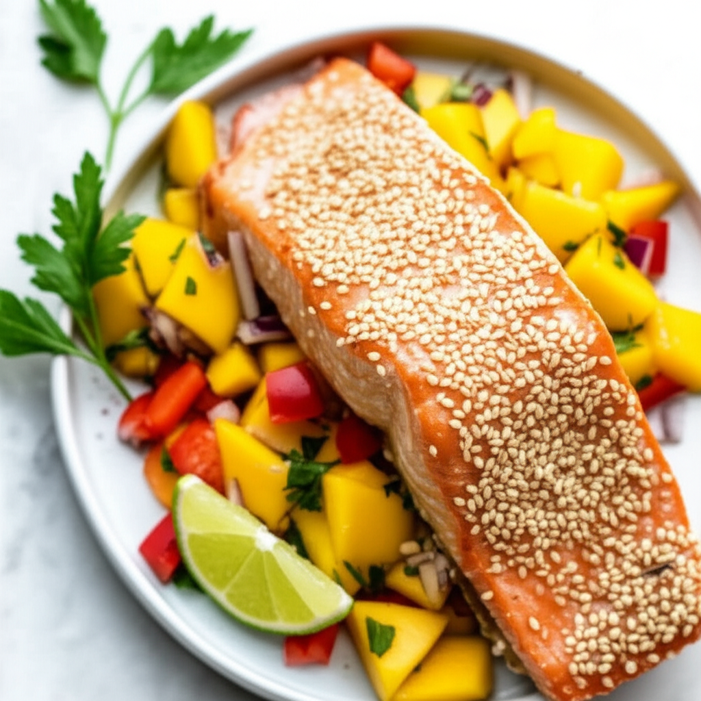Baked Salmon With Mango Salsa image
