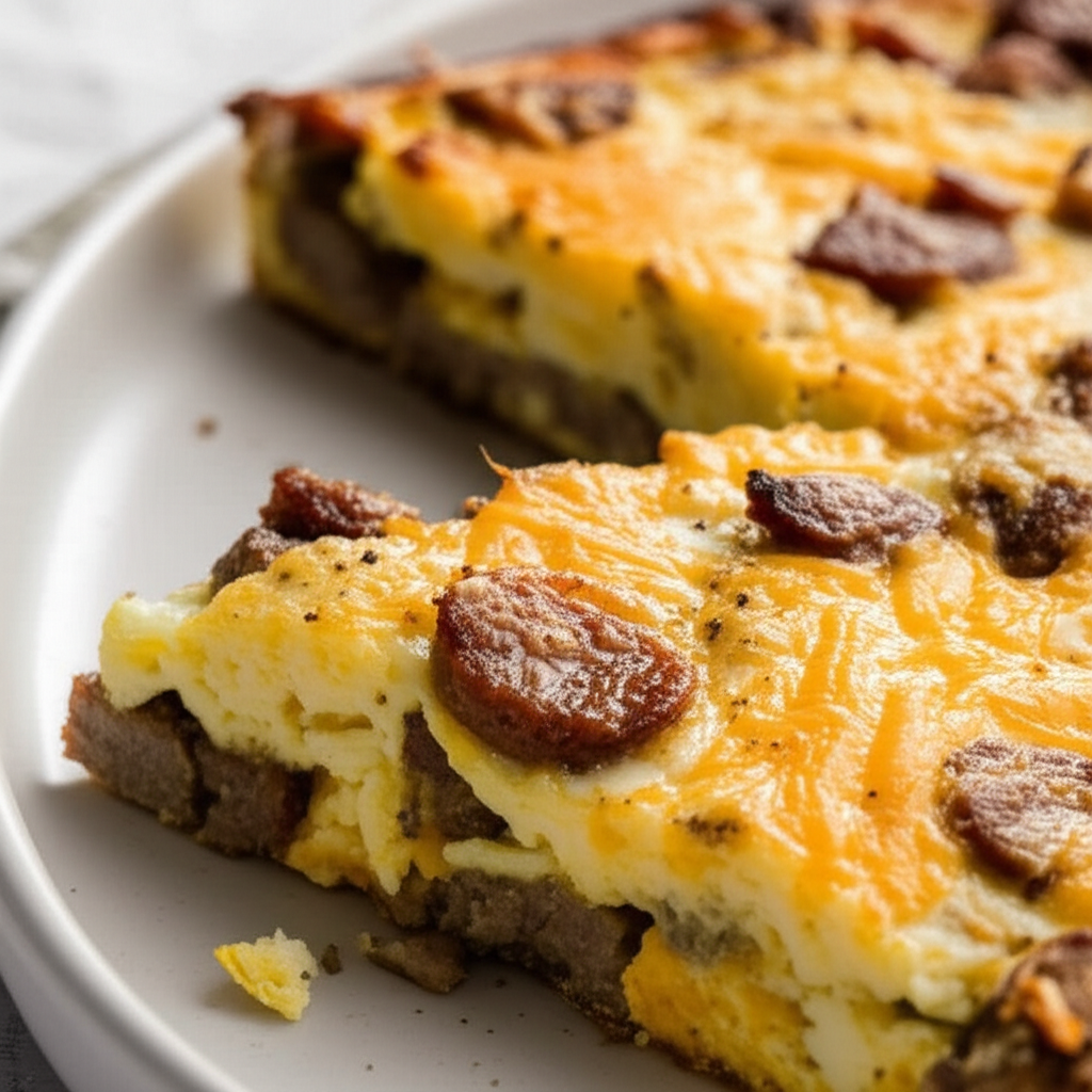Baked Sausage And Eggs image
