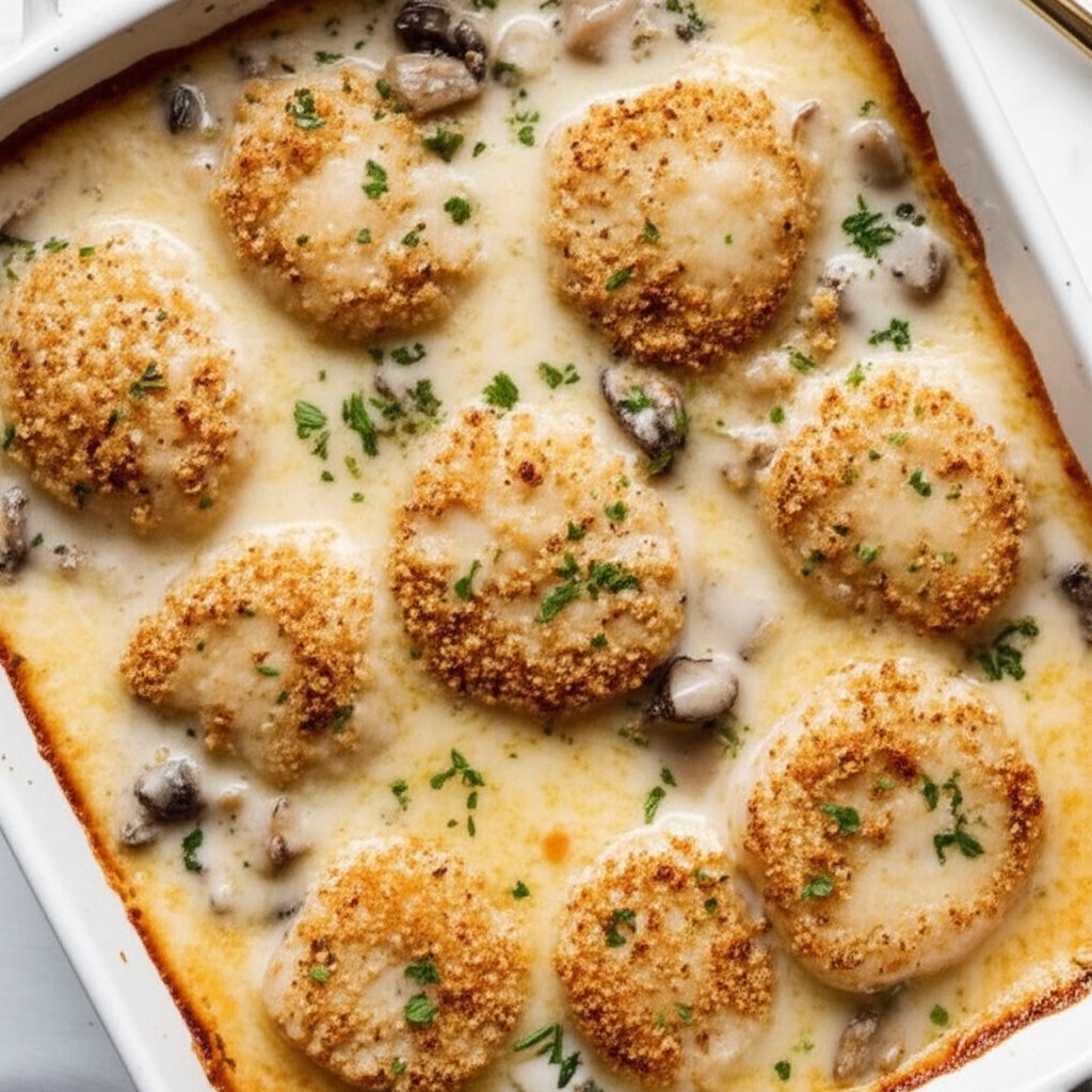 Baked Scallops With Mushrooms image